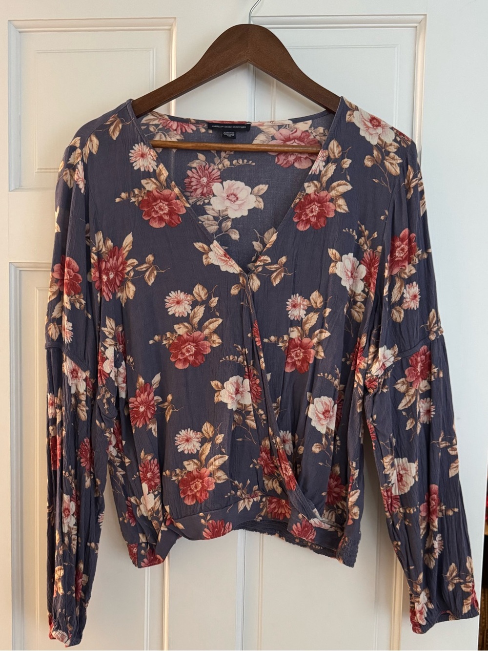American Eagle Outfitters purple Floral Blouse